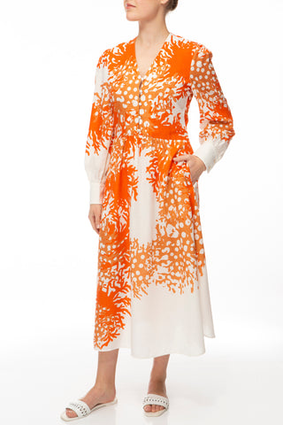 Coral  linen dress