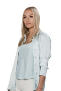 Louie Silk Blouse - Sea Blue-CHU CHU LOO-