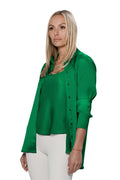 Louie Silk Blouse - Kelly Green